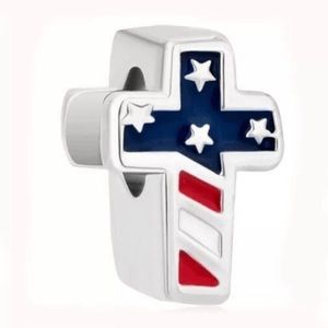 Red Blue White America Flag Charm For Pandora
